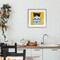 Stupell Industries Teacup Kitten on Yellow Framed Print Under Glass, design by Angie Rozelaar